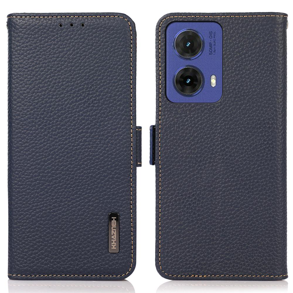 For Motorola Moto G85 5G/S50 Neo 5G Case Genuine Cow Leather Phone Cover RFID Blocking