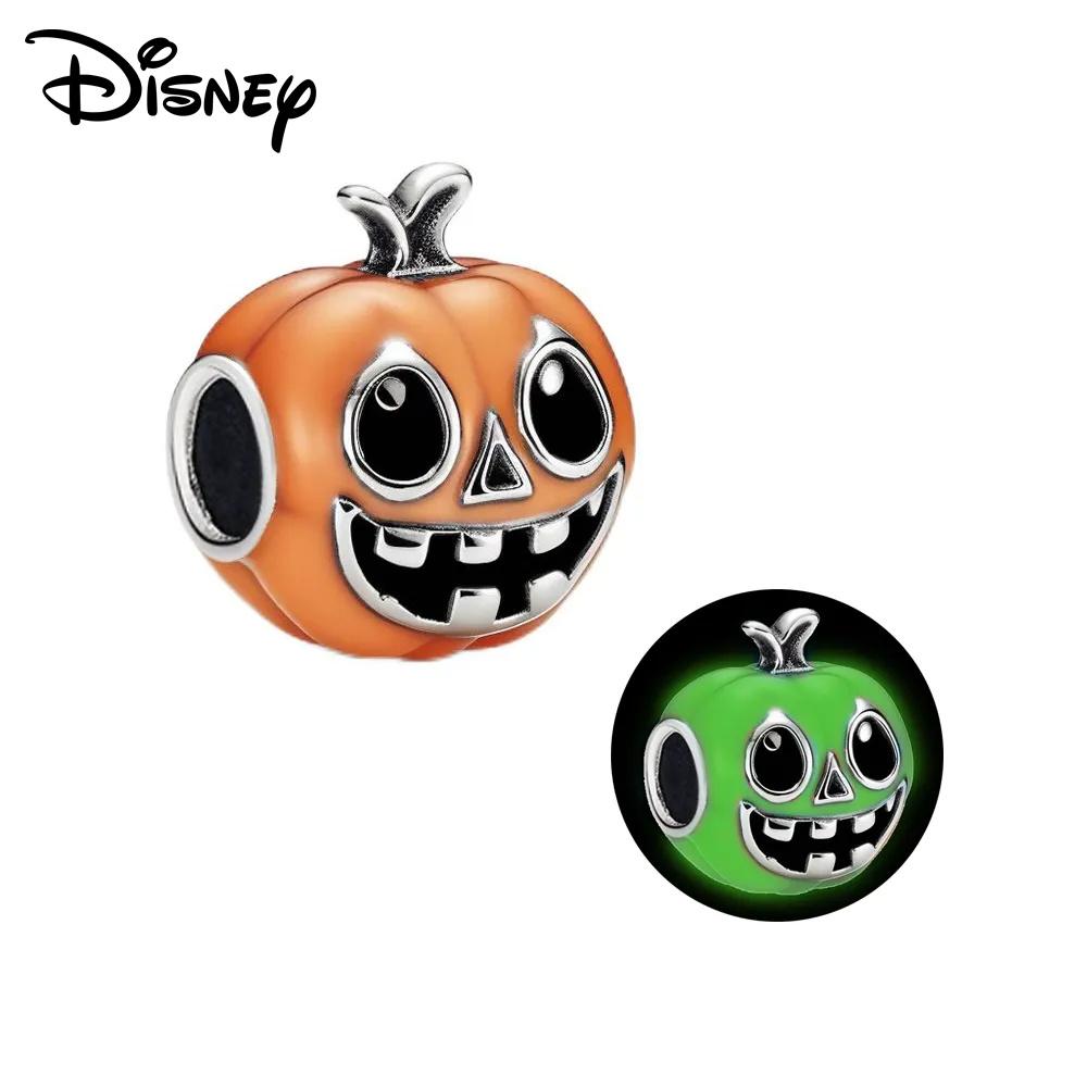 Disney 925 Silver Mickey and Flower Fairy Pendant Beads Suitable for Girls To DIY Original Bracelets Fashion Gifts
