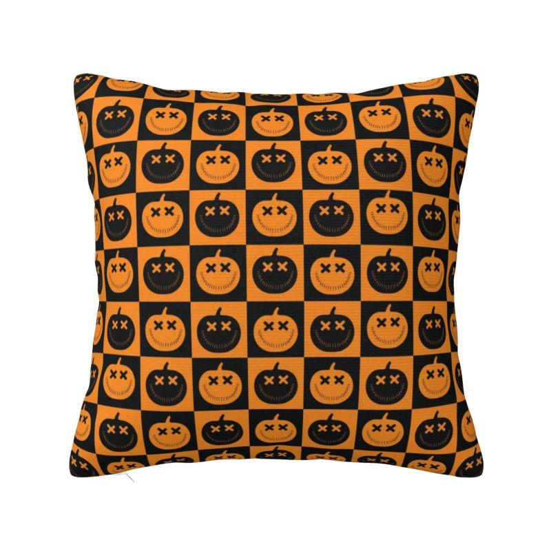 Custom Halloween Pumpkin Witch Skull Pattern Pillowcase Luxury Cushion Cover Car Pillowcase