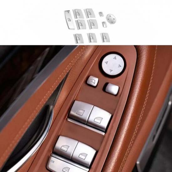 For BMW X1 F48 Button Trim Matte Silver Window Door Lock Control Switch 2016-21