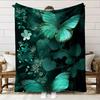 A Comfortable Green Butterfly Fantasy Pattern Blanket, Perfect Gift, Soft High-Definition Digital Print, All-Season, Soft, Breat