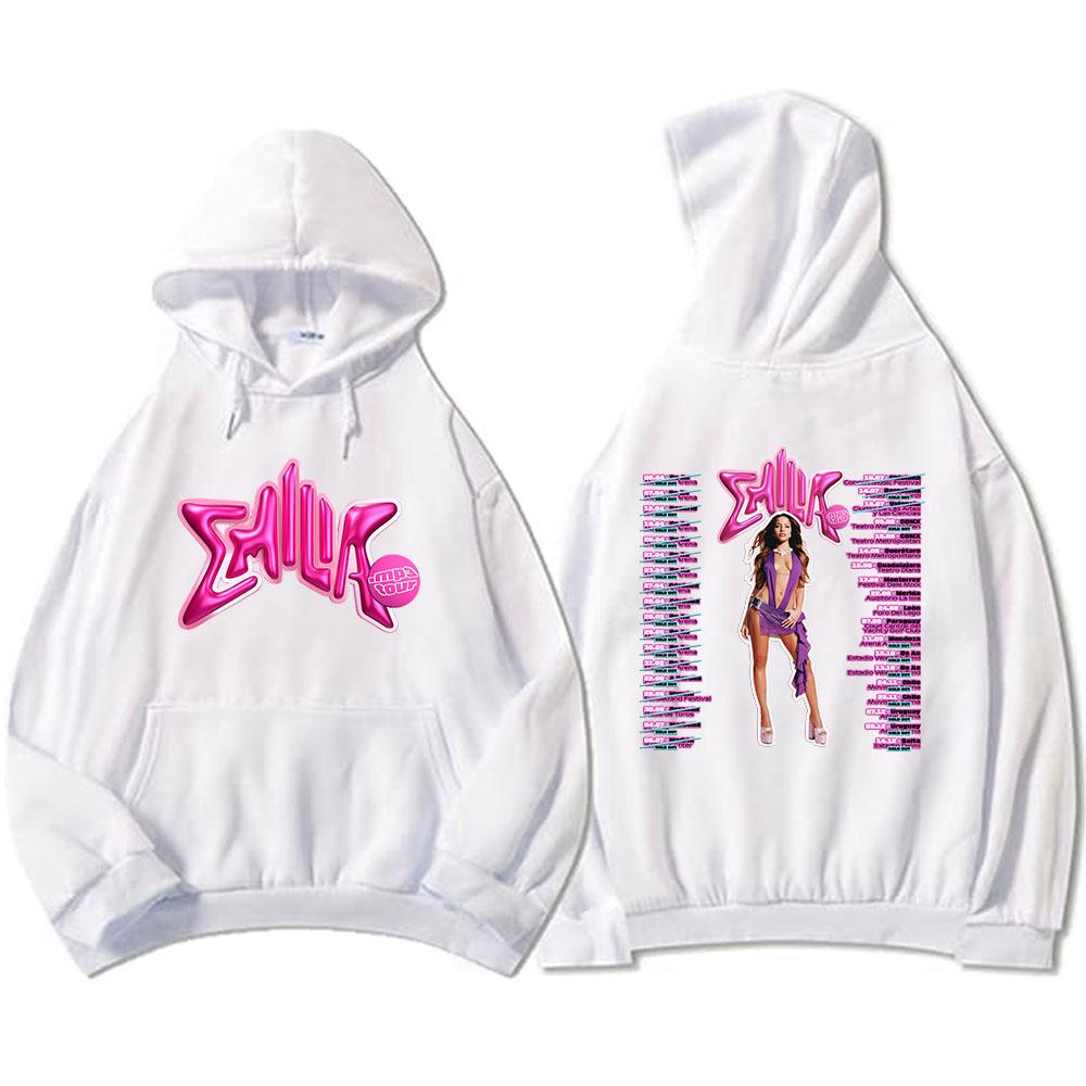 Emilia Mernes MP3 Hoodies Winter Long Sleeve Hooded Pullovers Men Clothes Fleece Pocket Singer Graphic Sweatshirts Print Hoody