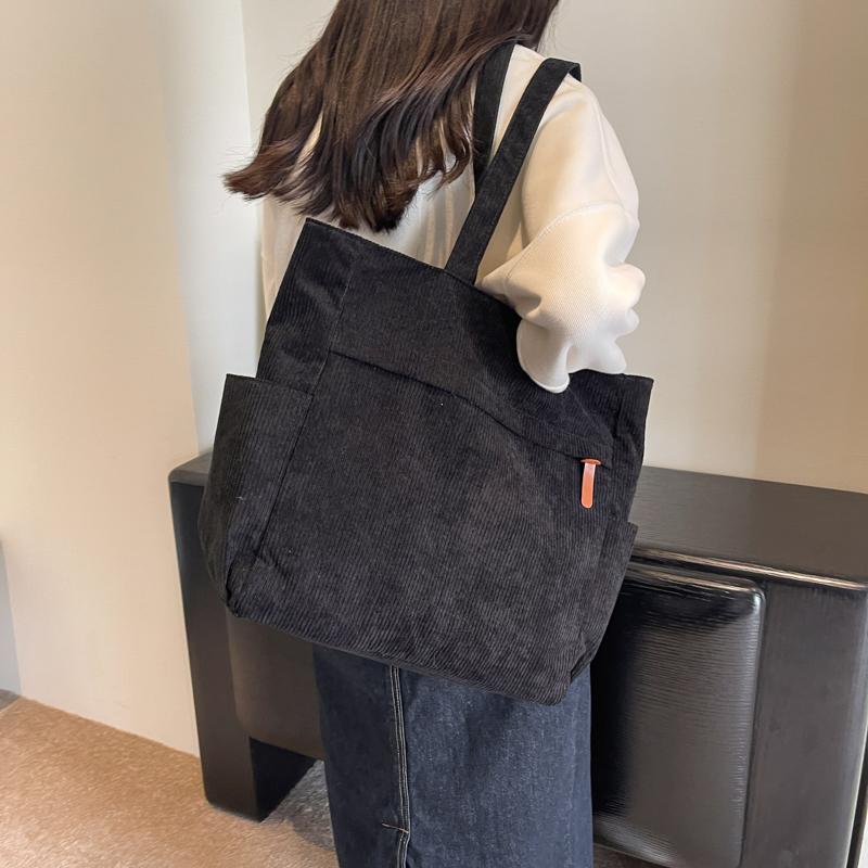 Pure Color Large Capacity Tote Bag Fashion One Shoulder Women's Bag Can Hold Ipad