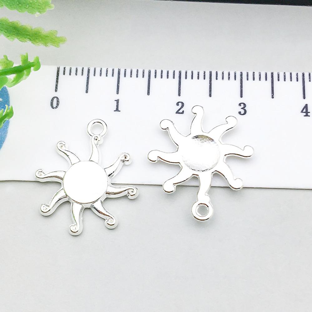 100-Piece Five-Color Alloy Sun, Moon, and Star Pendant Charms for DIY Jewelry
