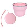 200ml Capacity Portable Folding Cup Easy To Clean With Lid Foldable Drinking Cup Heat-resistant with Lanyard