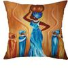 African-Patterned Pillowcases: Vivid Artistic Designs Of Women And Landscapes Sofa Cushion Cover Home Room Decoration