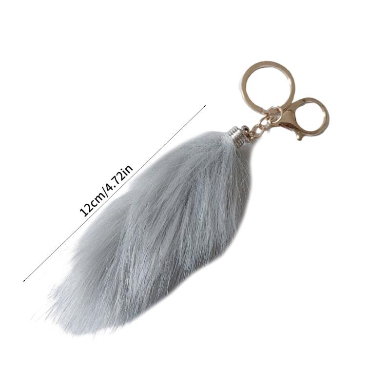 Fashion Foxes Furs Tail Tassels Keyring Fashion Charm Car Keyring Bag Pendant