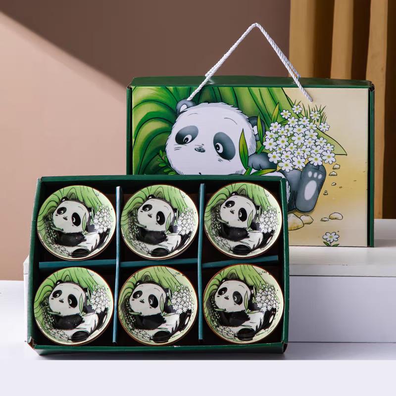 Yuzhuxun Blue & White Panda Ceramic Bowl Set