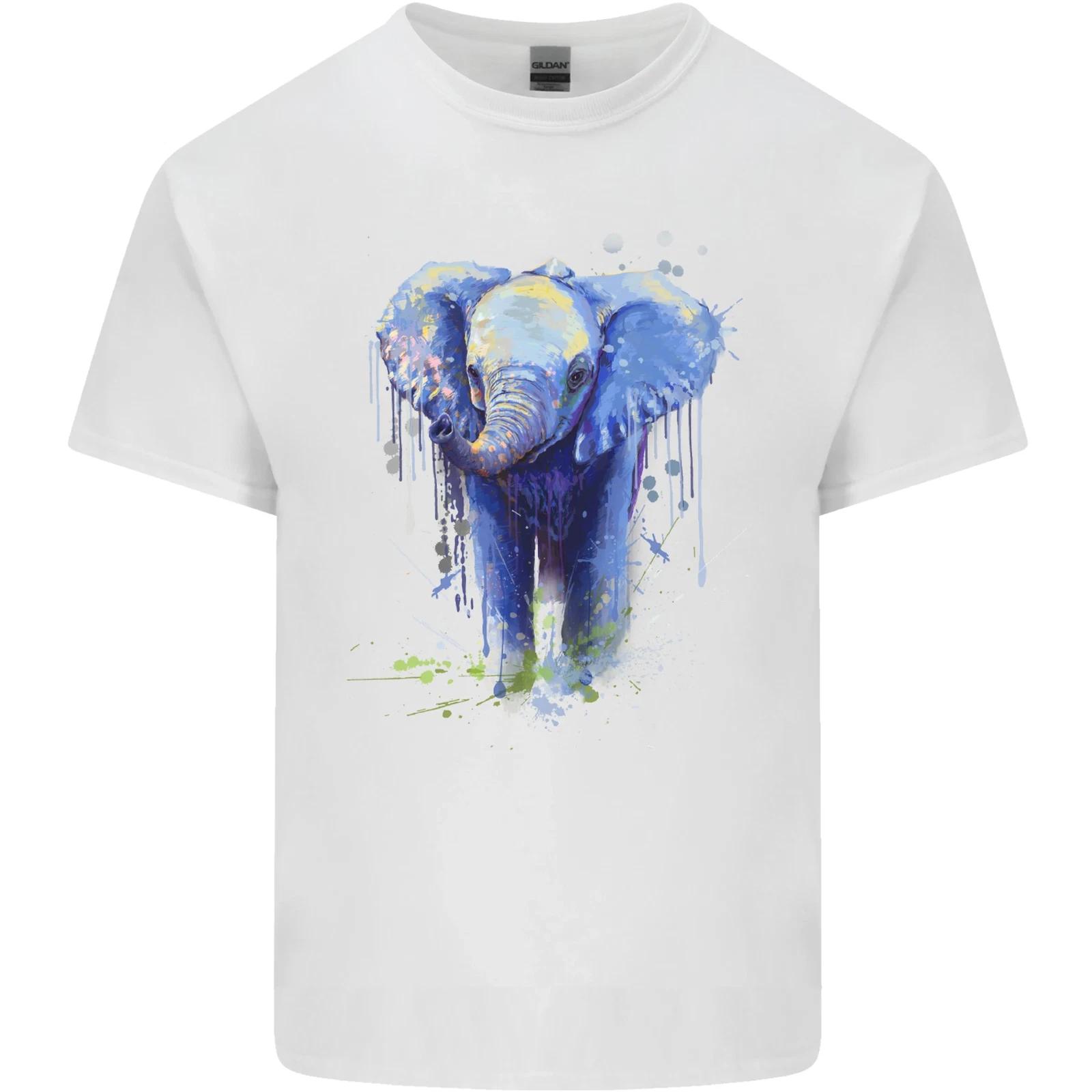 Elephant Watercolour Kids T-Shirt Childrens L
