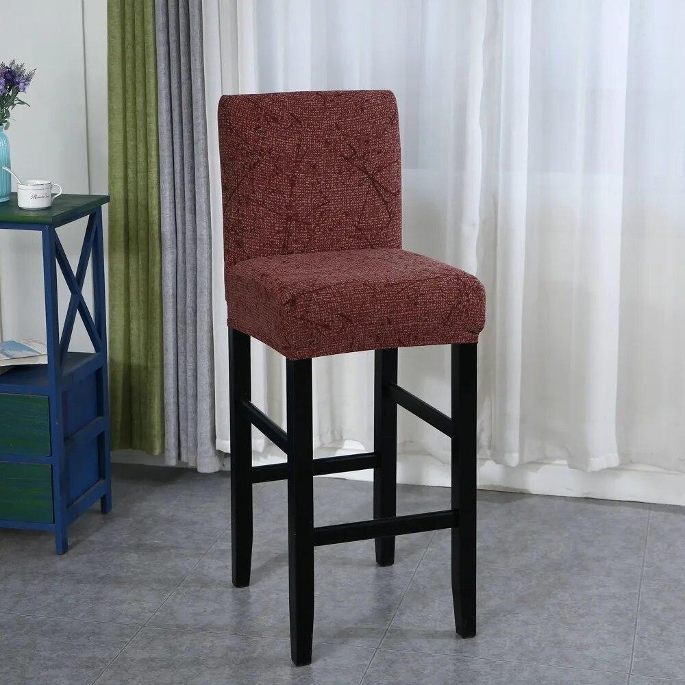 Elastic Bar Stool Chair Cover Home Dining Room Bar Seat Cover Geometric Style Restaurant Hotel Decor Washable Easy Cover