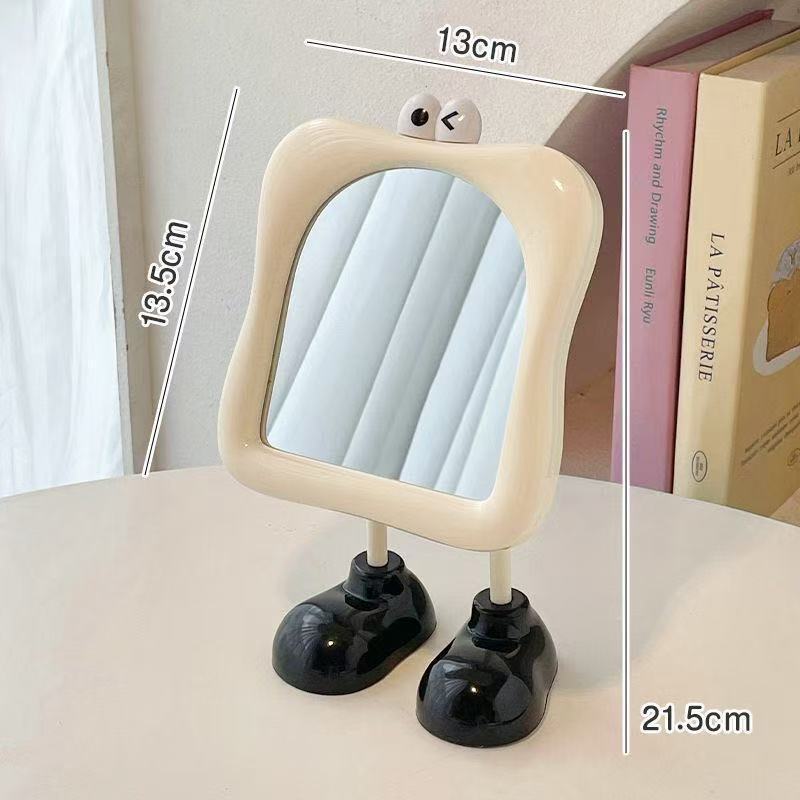 Bigfoot Portable Desktop Vanity Mirror for Dorm Students Cute Mini Beauty Mirror High-Face Makeup Mirror