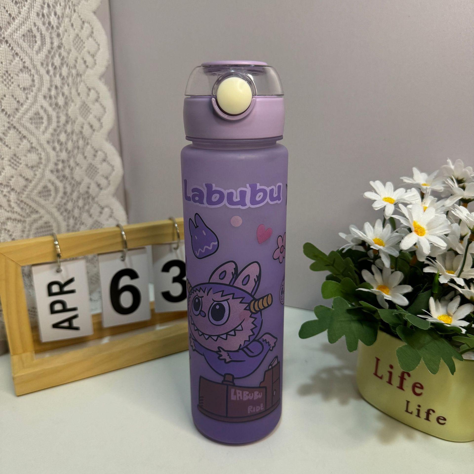 

Мультяшный матовый стакан с трубочкой, жаростойкая крышка-слиток, средний стакан 800 мл 800ml фиолетовый