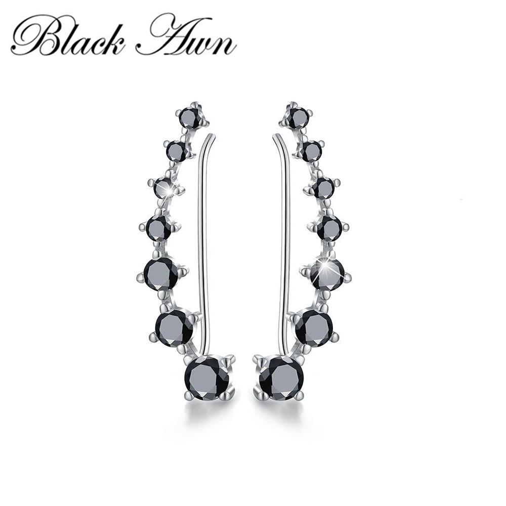 Black Awn Brincos de noivado para mulheres Boucles D'oreilles
