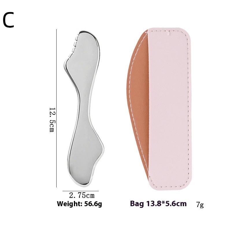 Stainless Steel Facial Roller and Gua Sha Tool – Dual-Function Massage Device for Face and Neck Skin Tightening and Lifting