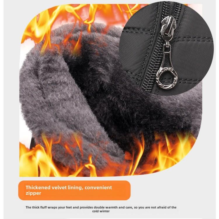 Baumwollstiefel für Damen und Herren High-Top-Schneestiefel mit Reißverschluss Wasserdichte, verdickte Baumwollschuhe