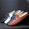 Men's Muller Genuine Leather Shoes Half Slippers Slip On Flat Shoes
