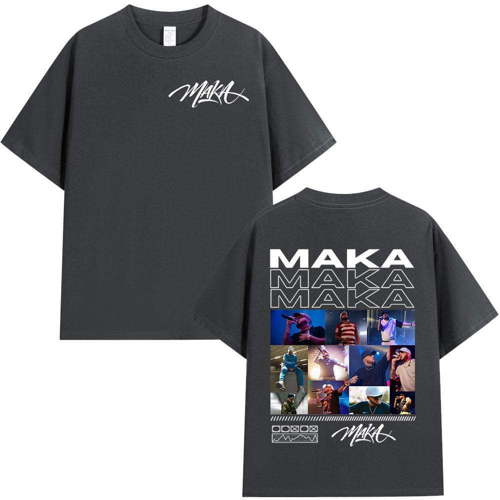 Rapper Maka 2025 Tour Graphic T Shirts Men Fashion Vintage T-shirt Casual Cotton Short Sleeve T Shirt Short Sleeve Streetwear