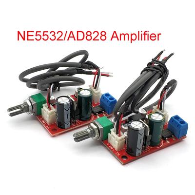 NE5532/AD828 Op Amp Preamplifier Board Single Power Supply with Volume Potentiometer