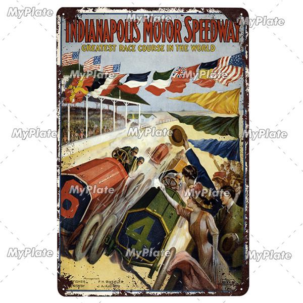 24 Heures Du Mans Metal Sign Vintage Plaque Tin Sign Wall Decor For Bar Pub Metal Crafts Retro Racing Car Poster Custom