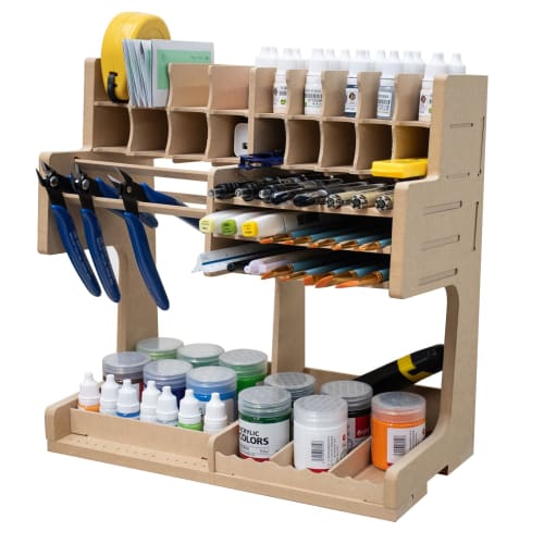 G GO HO Model Workbench Paint Rack, Tool Storage Rack, Assembled, Paint Shelf, MDF Material, Model Tool Storage, Plastic Model Tool Storage, Efficient