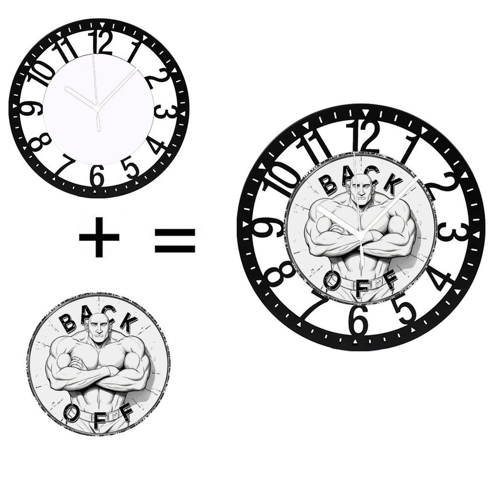 25cm Premium Iron Round Wall Clock for Luxury Interior Decor (Black,10 inch(25.40cm))