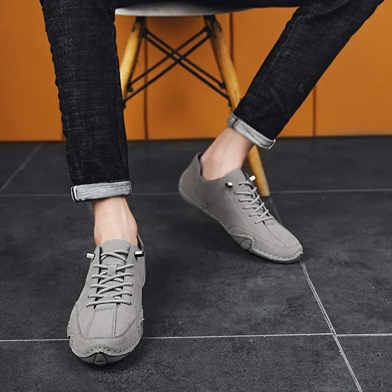 Men's New Le Fu Shoes Luxury Selling High Quality Design Breathable Soft Soled Shoes Fashionable Retro Motorcycle Driving Shoes