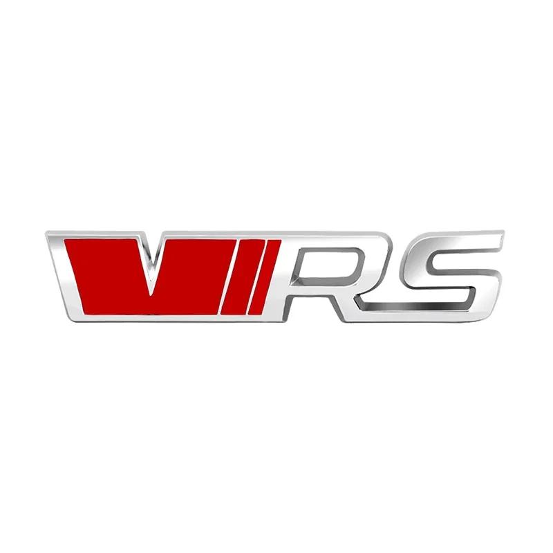 KIAY9 For Skoda 3D Metal Silver Black Logo VRS Emblem Car Fender Badge Trunk Decal For Skoda Fabia Kodiaq MK2 MK3 A7 A5 VRS Stikcer Ac