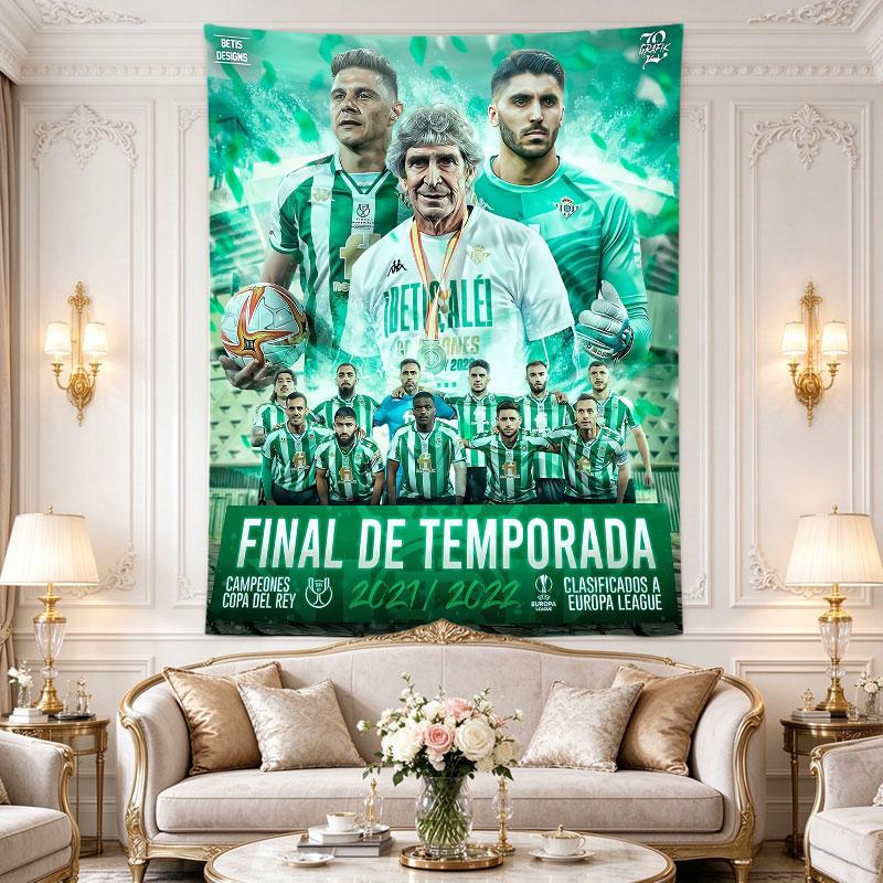 Real Betis Balompie 2021 22 Season Poster Green White Stripes Team Art
