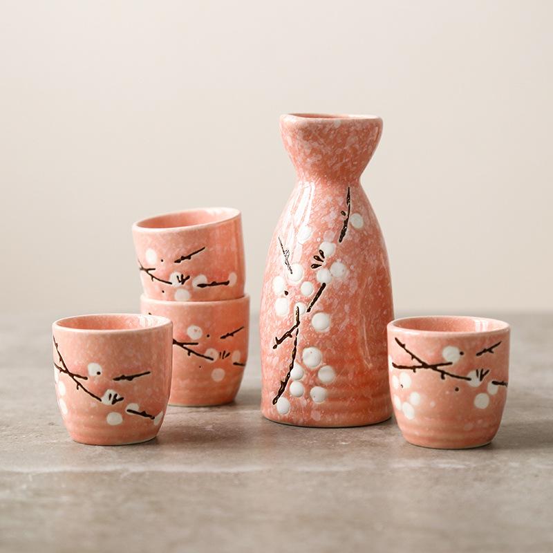 Japanese Ceramic Sake Pot Cups Set Household Restaurant Creative Hand-painted Wine Pot Bar Wine Set Flagon Gift 2025 New