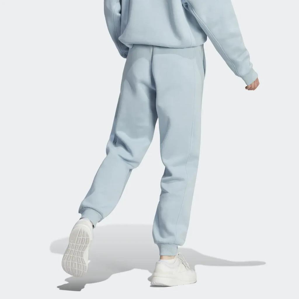 Adidas All Season Fleece Pants Solid Color Drawstring Cuffed Joggers Women Pants Light-Blue IM0328