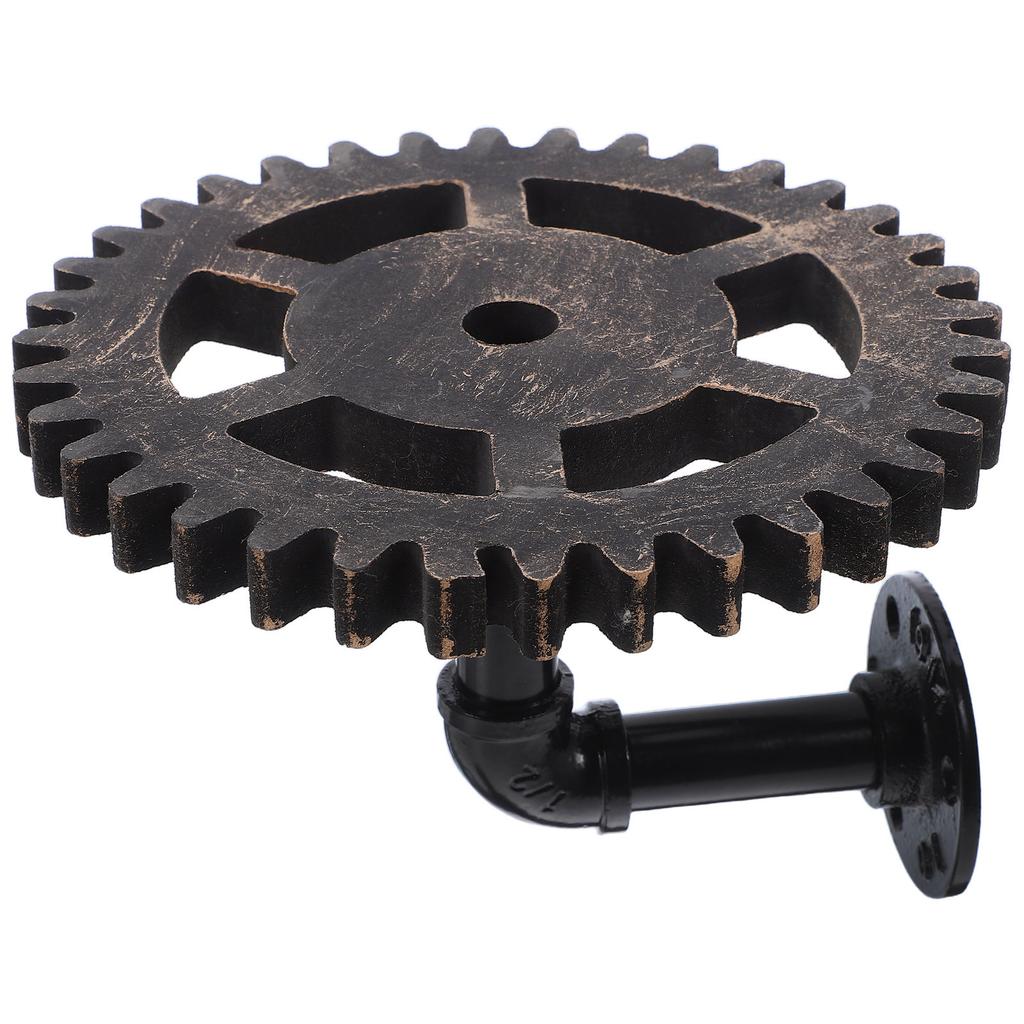 Vintage Industrialna Półka Ścienna z Rur Żelaznych Steampunkowy Design z Kołami Zębatymi Organizer do Przechowywania z Rur Żelaznych Rustykalne Półki Pływające do Salonu