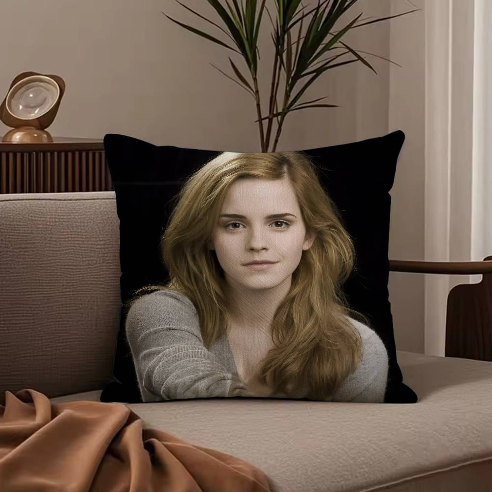 Hot Actor E-Emma Watson Pillow Case Anti-dustmite Pillowcase Invisible zipper silky short plush Sofa cushion cover 30cmx30cm