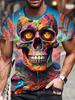 Men's Short Sleeve Tee 3D Skull Print Tops Crew Neck T-Shirts Summer Oversized T-Shirt Hip Hop T-Shirts for Men Luxury T-Shirt