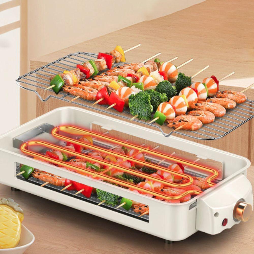 2 in 1 Smokeless Electric Grill with Oil Pan Electric Grill Pan Electric BBQ Grill Party