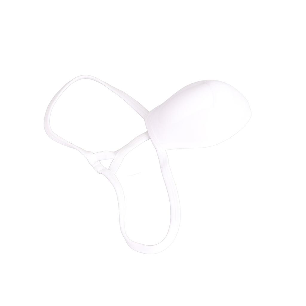 Men Bulge Cup Soft Polyester Cotton Stereo Shape Bulge Covering Up Underwear Cup with Strap White