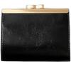 Mini Clasp Holds 9 PU [ZELEN] Women's Wallet, Closure, Bi-fold Wallet, Anti-Skimming RFID, Cards, Compact, Leather, Black/Beige (Black)