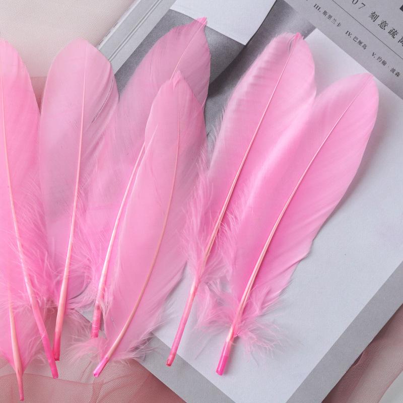 50Pcs White Feather Goose Feather Hard Floating Dream Net Decorative Wings Sun Flower Wall Decoration Kindergarten Handmade Art Class Materials