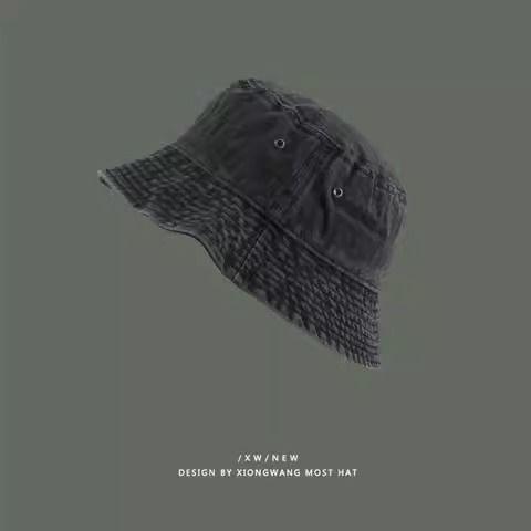 Retro Washed Fisherman Hat for Couples, Fashionable Vintage Basin Hat, Breathable Solid Color Thin Design, Spring and Summer
