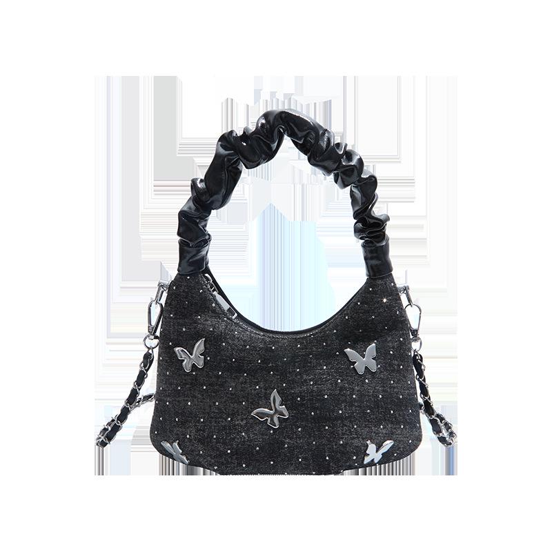 2025 Summer Denim Bow Handbag - Stylish Crossbody & Shoulder Bag