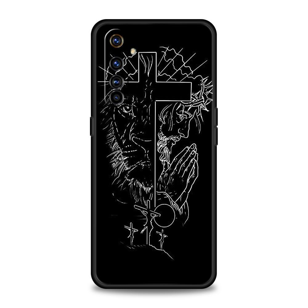Cross Pattern Element Design Case For Realme C67 C63 C55 C53 C35 C25 C21 GT 2 3 5 6 10 11 12 13 Pro Plus 5G Soft TPU Phone Cover