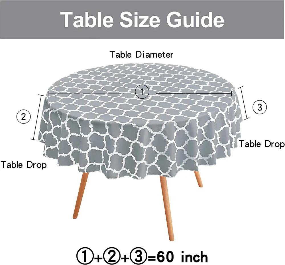 Homaxy Waterproof Tablecloth Heat-Resistant Round Pvc Table Cloth For Wedding Kitchen Dining Desk Moroccan Table Coat Wash Cover
