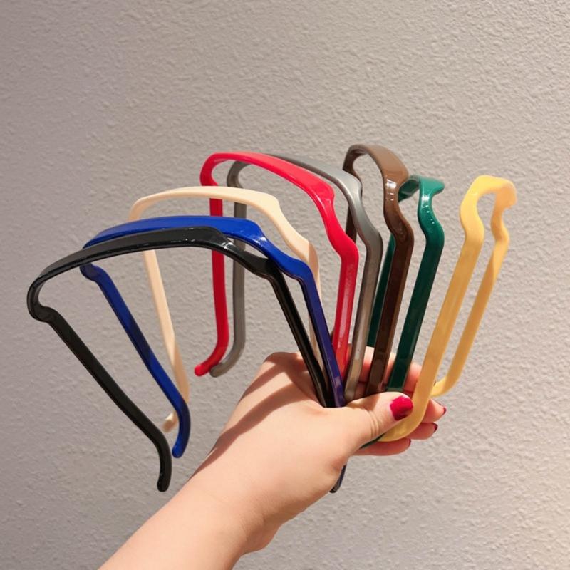 Fashion Acrylic Hairband Glasses Design Square Curly Thick Hair Headband Keep Your Hairstyle Secure and Unnoticeable