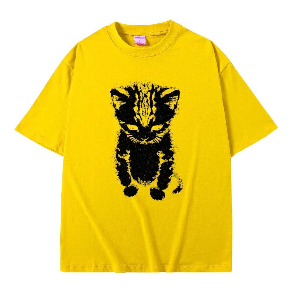 El Gato Sad Crying Cat Funny Meme Graphic TShirt  Unisex Mens Casual Humorous Vintage Oversized Cotton Short Sleeve Tshirts