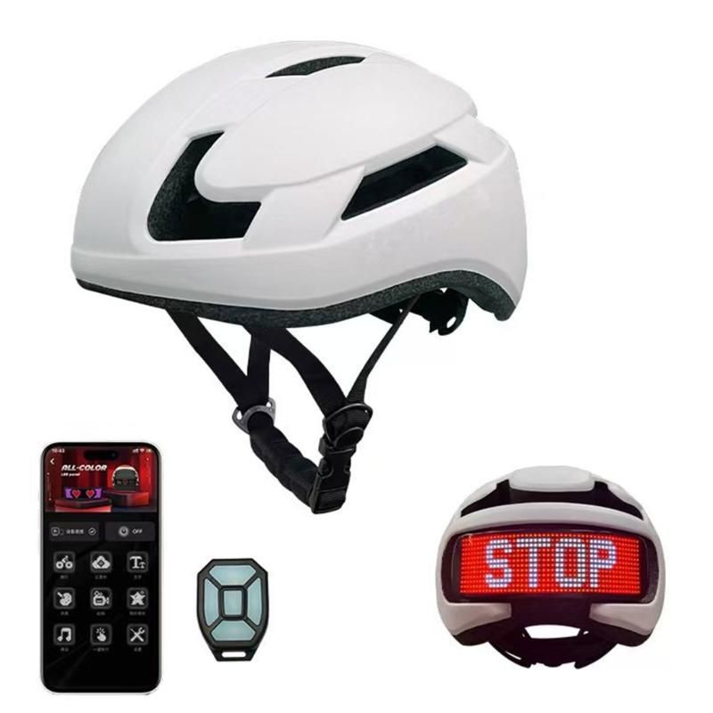 

Advanced Cycling Helmet with Build in Turn Signal and Rechargeable LED Light for Clear Signaling During Ride білий