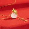 S925 Silver Necklace with White Chalcedony Tassel Pendant - Chinese Retro Style for Fortune & Prosperity