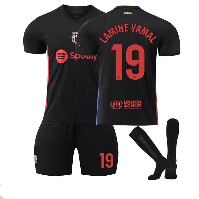 2024/2025 Barcelona Yamal Kids Sportswear Soccer Jersey, Black, Polyester