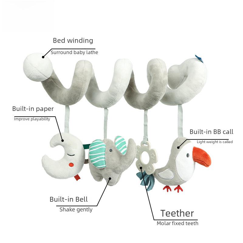 Mobilier de pat pentru bebeluș cu animale gri transfrontalier și jucărie de educație timpurie