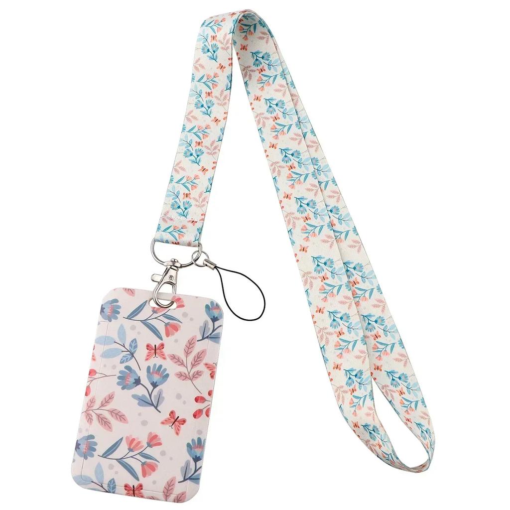 Grüne Pflanze Einfacher Frischer Stil Grüne Blätter Nackenband Ausweishalter Fitnessstudio Handy-Riemen Ausweishalter DIY Aufhängeseil Lanyard
