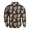 Herren Weihnachts-Print Langarm Knopfleiste Sweatshirt Top für Feiertagsparty und Freizeitkleidung