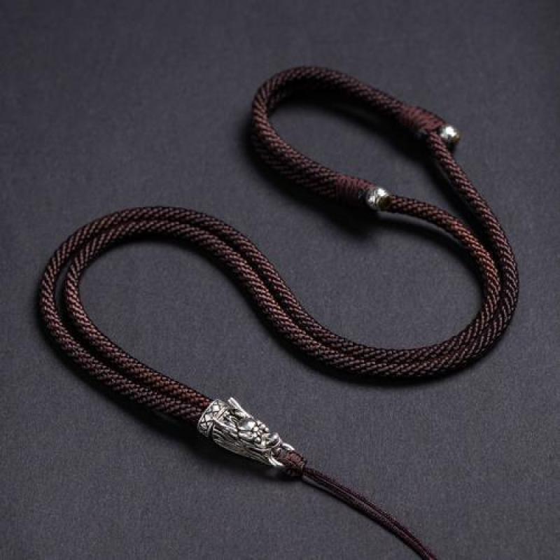 Adjustable Handmade Dragon Jade Pendant Necklace for Men and Women